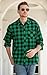Cromoncent Men's Casual Plaid Flannel Long Sleeve Button Down Shirt,Green Black,X-Large