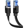 UGREEN Cat 8 Ethernet Cable 1.5FT, Flat High Speed 40Gbps 2000Mhz Internet Cable 26AWG Braided Network Cord RJ45 Shielded Indoor LAN Cables Compatible for Gaming PC PS5 Xbox Modem Router 1.5FT