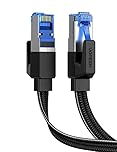 UGREEN Ethernet Cable 5M, Cat 8 Internet Cable Flat High-Speed 40Gbps 2000Mhz Network Cable, Gigabit Braided RJ45 LAN Cable Patch Cord Compatible for PC/Laptop, PS5, Xbox, Modem, Router, Switch, TV