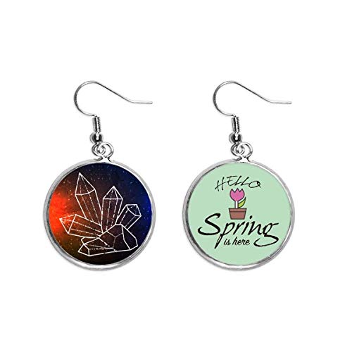 Pendientes de cristal marron y colgante estrella cielo fantasia universo joyas