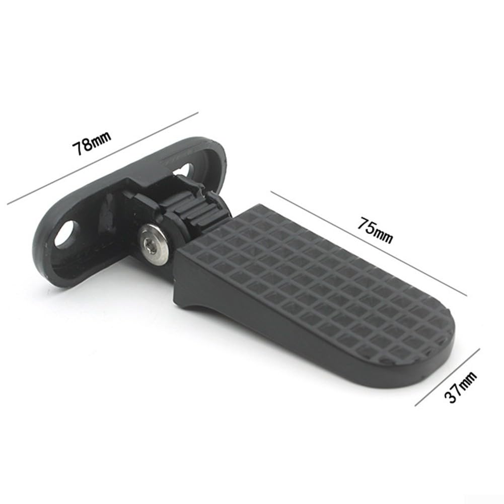 Pedane in alluminio antiscivolo per bici elettriche, pedali posteriori pieghevoli con ampia distanza tra i fori, 78 x 75 mm, poggia in lega nera