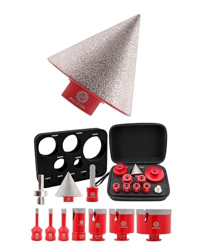 Foret Diamant Carrelage FOCSTOL Kit 10 pcs et Mèche Chanfrein 50mm