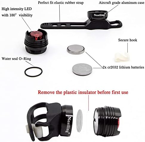 Nestling Super Bright Bike Light USB Rechargeable, 1200 Lumens Waterproof Road/Mountain Bicycle Headlight and Rear Light Set, Easy to Install for Men Women Kids Road Mountain Cycling