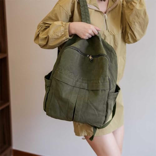 MaxxCloud Cute College Laptop Backpack for Women, Heavy Cotton, Retro Canvas Backpack Travel Bag2
