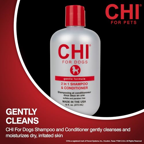 CHI for Dogs Gentle 2-in-1 Shampoo and Conditioner - Softening and Cleansing Formula for Puppies and Adult Dogs - pH Balanced Dog Wash for All Coat Types - 16 Fl Oz - Image 5