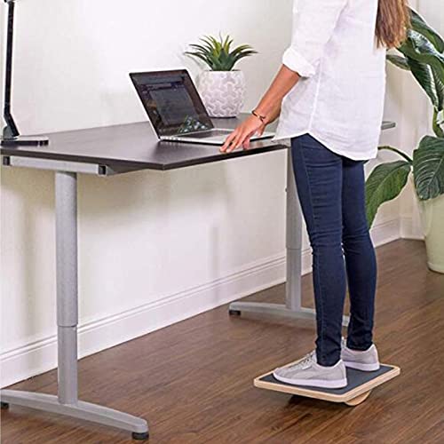 Touch-Rich Professional Wooden Balance Rocker Board - Core Strength, Stability Training，Wood Standing Desk Wobble Board - Balancing Board For Under Desk - Anti Slip Roller Board #TOP4