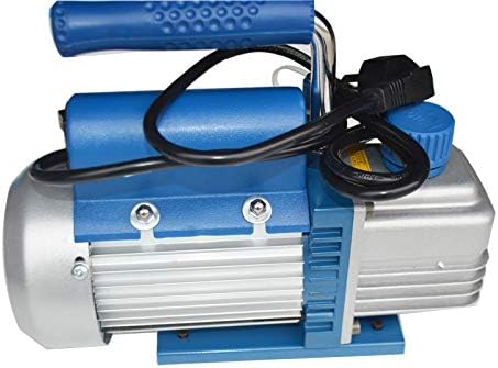 INTBUYING Bomba de vacío económica de paletas rotativas de una etapa de 220V50HZ 2CFM 14HZ, color azul resistente alta eficiencia y bajo nivel de