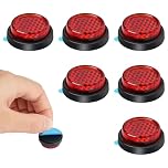 AYBUY 6Pcs Round Motorcycle Reflectors, Stick-on Safety Reflectors, 24mm Mini License Plate Reflectors, Red Light Warning Reflector for Motorcycle Bicycle Trailers Gate Posts