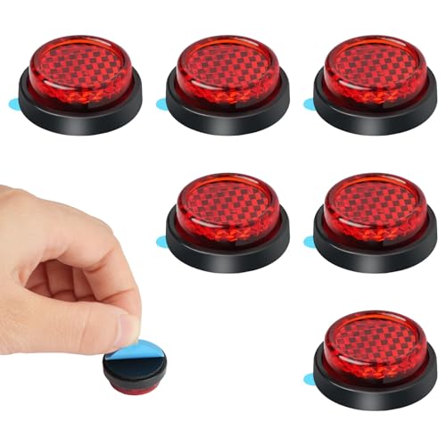 AYBUY 6 Pièces Catadioptre Moto, Réflecteur de Sécurité Petit Rond pour Moto Réflecteur Arrière pour Vélo Oeil de Chat Autocollant Reflecteur, Style de...
