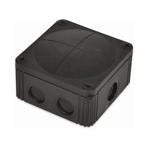 Wiska - Combi 607/5 Waterproof Junction Box IP66/IP67-110 x 110 x 66 mm - Black Cover