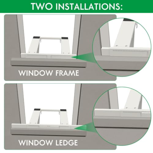 Image of Jeacent Window AC Bracket No Drill, Heavy-Duty Window Air Conditioner Support Bracket, Up to 200lbs, Fits Single or Double Hung Windows