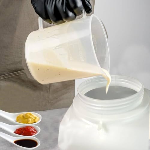 5.5L Kitchen Squeeze Bottle Set, Clear Hanging Sauce Dispenser, Reusable Condiment Containers for Ketchup, Hot Sauce & More - 8 Pack, Perfect for Home & Catering