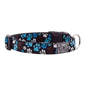RC Pets 1 Inch Adjustable Dog Clip Collar, Medium, Pitter Patter Chocolate