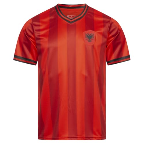 JELEX Retro History Herren Trikot | mit eingesticktem Logo & Kurzarm | Nostalgie-Design für Fußballfans | ideal für Sammler (DE/NL/SE/PL Alphanumerisch L Regular Regular Albanien)