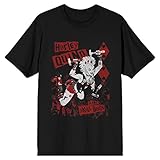 DC Comic Men's Harley Quinn & The Skull Bags Stage Dive Black Graphic Tee-Small
