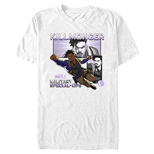 T-shirt Marvel Killmonger grand et fort coupe 3XL blanche anti-serrage