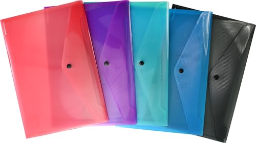 EBERHARD FABER 579992 - Dokumentenmappe DIN A3, 5 Sammelmappen aus Kunststoff, Zeichenmappe transparent