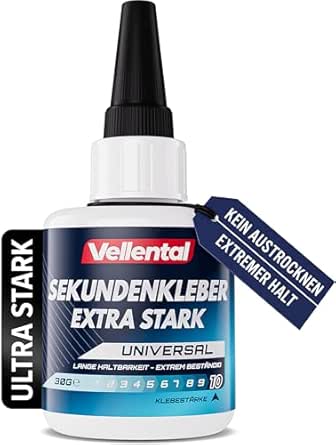 Sekundenkleber Gel Extra Stark universal - Superkleber wasserfest, hitzebeständig & mit Nadel Verschluss gegen Austrocknung - Alleskleber für Plastik, Kunststoff, Glas, Holz, Metall uvm.