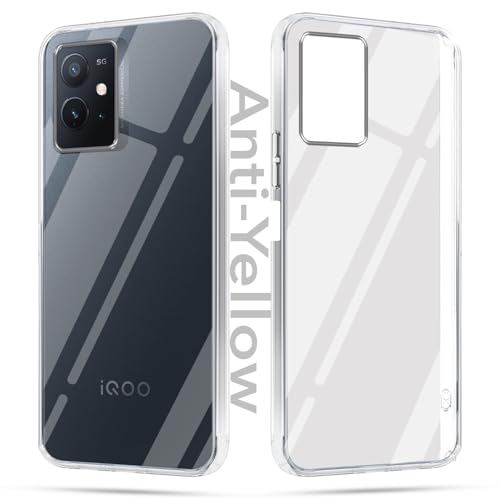 Image of Jkobi Back Cover Case for Vivo iQOO Z6 5G (Silicone Crystal Clear | Pure Camera Protection | Soft and Flexible for Charger and Headphone sockets | Shockproof Bumpers | Transparent)