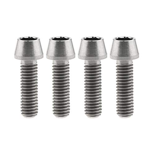 Image of Titanium Ti Bolt M5x9 16 18 20 25 30 35 40 45 50 55 60mm Tapered Head Screws Pack of 4 (M5x16mm, Normal Titanium)