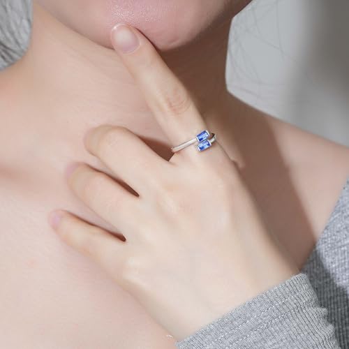 925 Sterling Silver Birthstone Rings for Women Dainty Adjustable Stackable Ring Engagement Wedding Promise Rings Birthday Christmas Valentines Jewelry Gift4