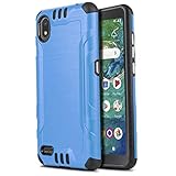 CasemartUSA Phone Case for [Alcatel TCL A2 (A507DL)], [Brushed Series][Blue] Shockproof Protective Defender Cover for TCL A2 (Tracfone, Simple Mobile, Straight Talk, Total Wireless, Net10)