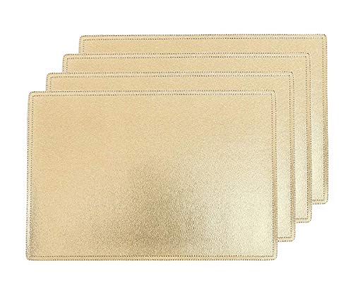 Faux Leather Placemats, PU Table Mats, Set of 4, Waterproof, Heat Resistant, Non-Slip, Easy to Clean for Kitchen Dining Table,Conference Table