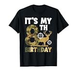 8th Hunting Birthday Party 8 Year Old Hunter Birthday T-Shirt