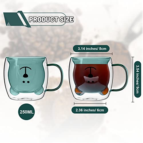 Taza de vidrio con doble pared oso 250 ml verde miniatura 2