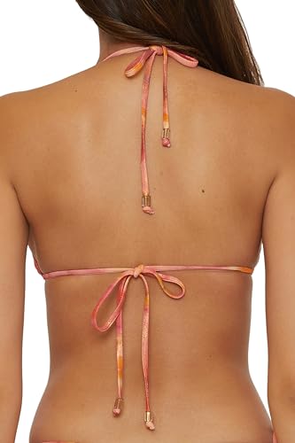 BECCA Women's Standard Triangle Bikini Top, Adjustable, Tie Back, Swimwear Separates, Solar Energy (Multicolor), Medium3
