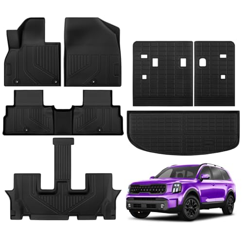 TSLDRV Floor Mats for Kia Telluride 7 Seat 2025-2020 Full ...