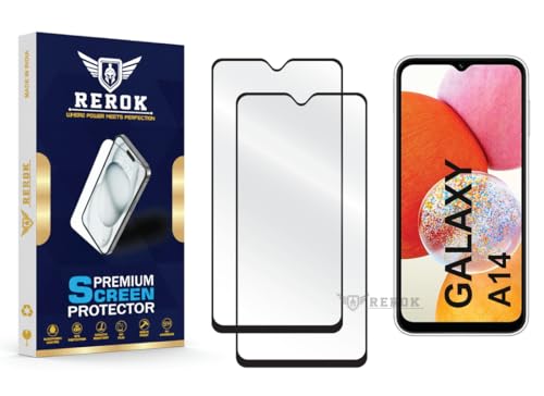 Image of Gorilla Tempered Glass Screen Protector Compatible with Samsung Galaxy A14 [Pack of 2] | Edge-to-Edge, Bubble-Free, Case Friendly, Easy Installation Kit