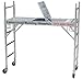 CBM Scaffold Aluminum Scaffold Rolling Tower 17' Standing Deck High with Guard Rail, Hatch Door, U Locks,
