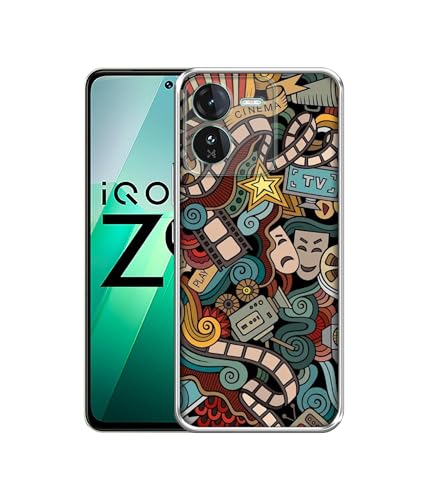 Image of Movies Printed Silicon Soft TPU Back Case Cover for iQOO Z9 5G, Multicolor