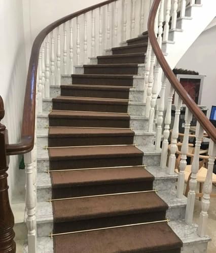 Barras de alfombra de escalera en latón dorado con ribete esférico de diseño hueco 6