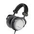 beyerdynamic DT 880 PRO 250 Ohm, Semi-Open-Back Over Ear Wired Studio Headphones for Mixing, Mastering, Monitor, 3M Coiled Cable with 1/8 & 1/4 Adapter. Silver with Grey Velour Ear Pads