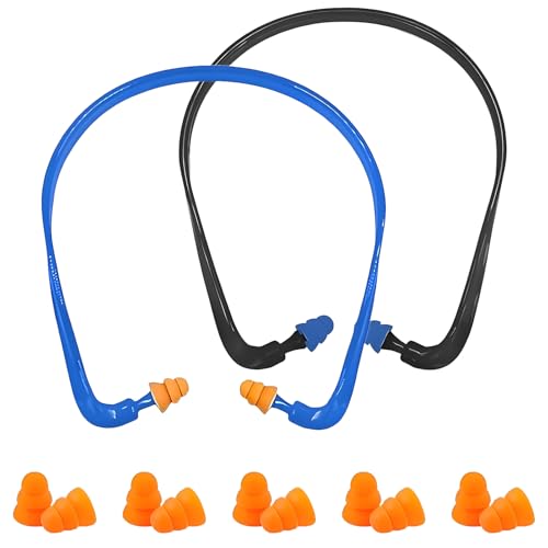 2 Stück Bügelgehörschutz, Gehörschutzbügel,Gehörschutz Arbeit,Gehörschutz,Inklusive 5 Paar Ersatz Ohrstöpsel,Angenehmes Tragegefühl,Geeignet Für Die Anwendung Während Des Schlafs