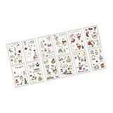 Folpus 12 pegatinas temporales navideñas, pegatinas falsas, calcetines de regalo navideños, decoraciones navideñas, pegatinas temporales