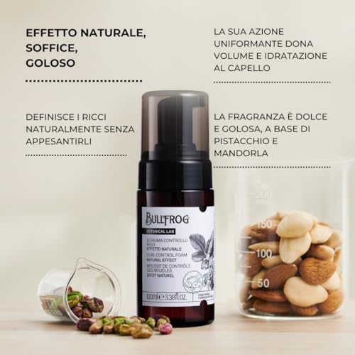 Bullfrog Espuma Control Rizos 100ml - Define los Rizos, Aporta Volumen e Hidratación - 91,7% Ingredientes Naturales - Notas Dulces y Deliciosas - Fabricado en Italia - imagen 3