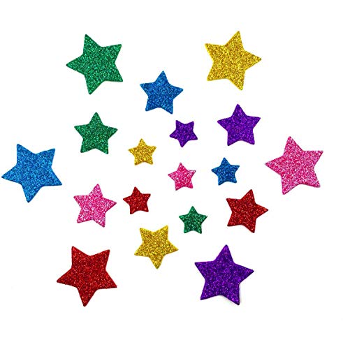 Hyamass 6 Packs (Approx 300Pcs) Multicolor Self Adhesive Glitter Star Foam Stickers (Star) #TOP2