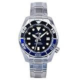 Amoy Diver Watch for Men,Mens Automatic Watches Water Ghost Luxury Self Wind Mechanical Wristwatch Sport 20Bar C3 Luminous Sapphire Mirror NH35 Ceramic Bezel (deep Blue dial)
