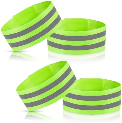 4 Pack High Visibility Reflective Bands for Arm, Wrist, Ankle & L...
