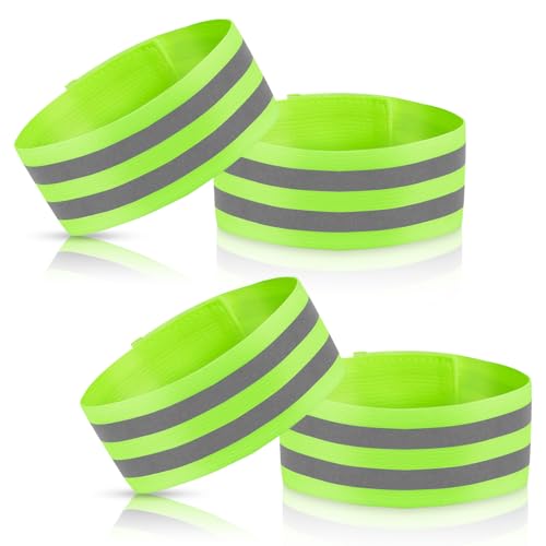 Darlingao 4 Pack High Visibility Reflective Bands for Arm, Wrist,