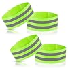 4 Pack High Visibility Reflective Bands for Arm, Wrist, Ankle & Leg – Adjustable Elastic Safety Straps for Night Running, Walking, Cycling – Reflective Gear for Men & Women