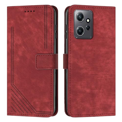 Étui de téléphone compatible avec Xiaomi Redmi Note 12 4G flip cover portefeuille avec dragonne