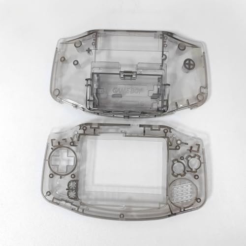 Image of Hzxkqmil Full Housing Shell Kit for Nintendo Gameboy Advance GBA Console | Custom Shell Replacement Transparent Housing Case Repair Parts with Buttons Screws + Tools Kit for GBA Console,Clear Black