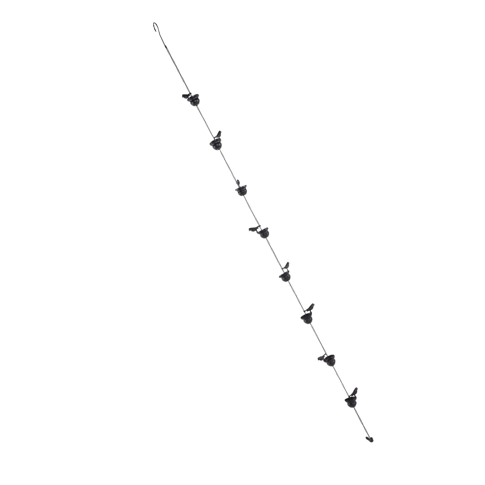 Catena Antipioggia per Uccelli in Metallo per grondaie Design Raffinato ed Elegante con Flusso d'Acqua Decorazione Esterna Ottone Antico Ferro 8 Uccelli 2,4 m