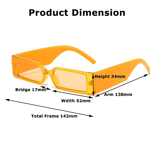 Image of 90s Retro Sunglasses Trendy Plastic Frame Small Rectangle Sunglasses Unisex Eyewear AZ9548