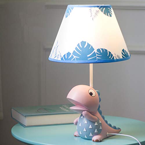 SMC Kinderzimmer Cartoon Dinosaurier Tischlampe Schlafzimmer Nachttischlampe Kreative Warme Nette Mädchen Junge Dekoration Kleine Tischlampe (Color : Pink-34cm) Cover