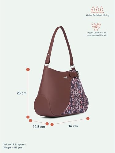 Image of ZOUK Ira Handbag | Stylish Women's Handbag | Luxury Shoulder Bag for Women | Trendy | Fancy Ladies Handbags | Small Purse for Events | Water-Resistant